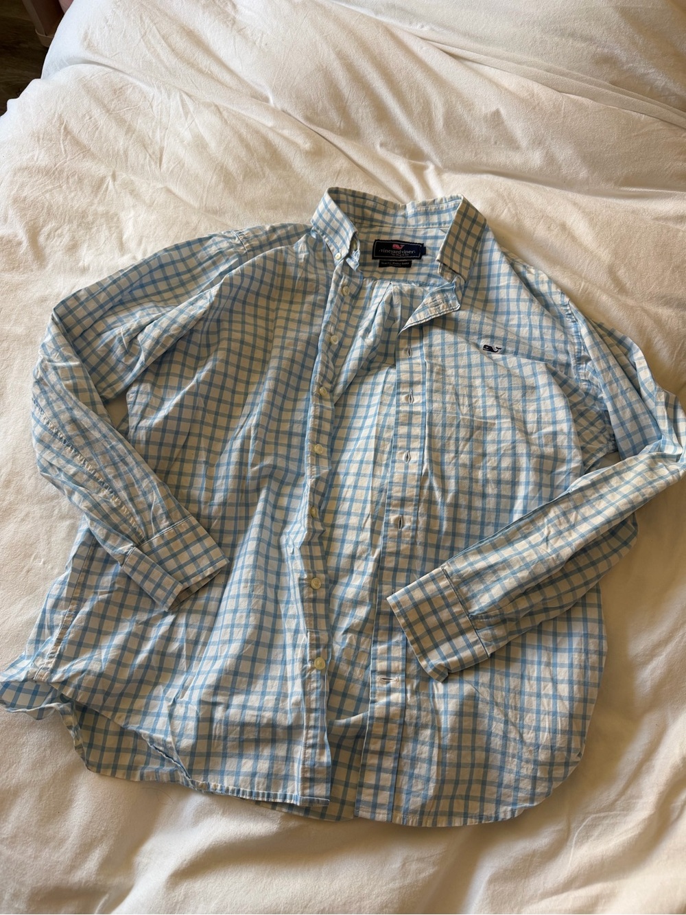 Vineyard Vines Men’s Blue Plaid Button-Down Shirt